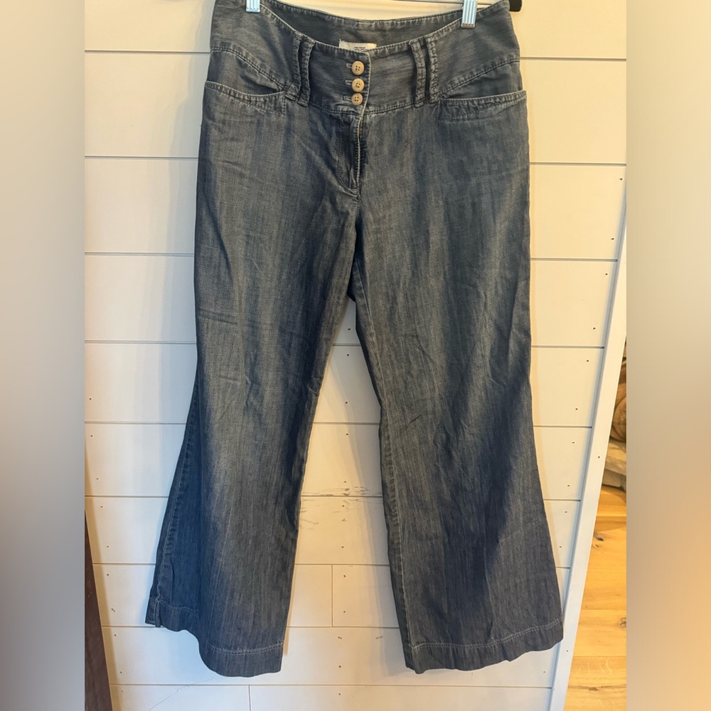 LOFT Wide Leg Jeans Size 6 Lightweight with pockets ! Ann Taylor Loft - Picture 2 of 9